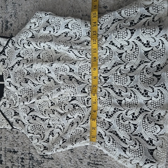 Maeve Sleeveless Lace Peplum Top Size 10 Back Zipper. Black lining. Elegant! - Picture 11 of 12